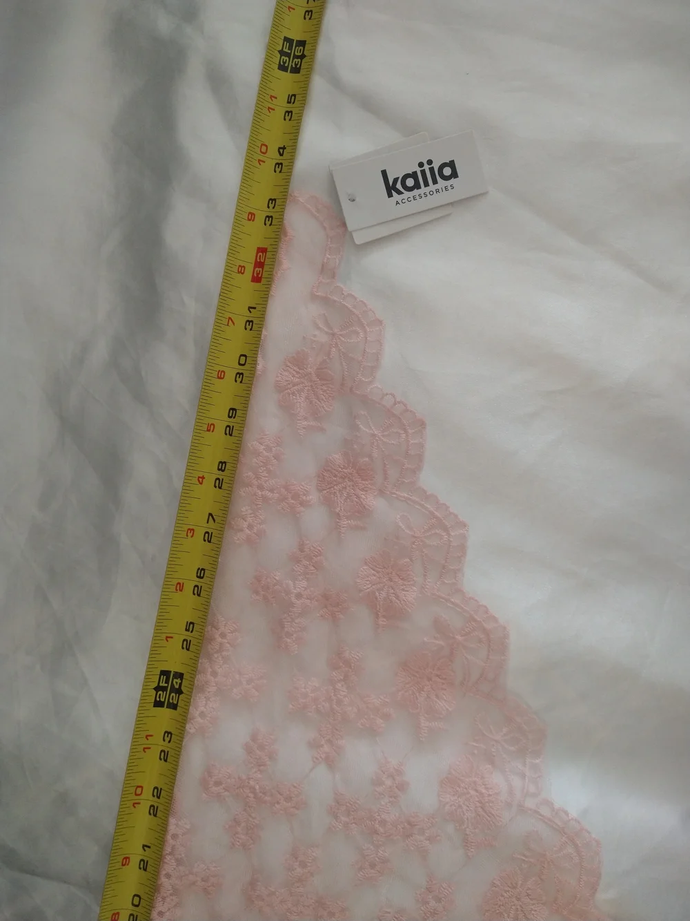 kaiia Accessories Lace Hair Scarf in Blush Pink